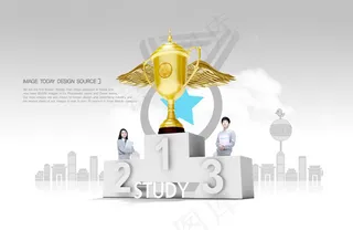 韩国颁奖台商务概念PSD图片