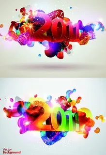 2011炫丽字体设计矢量素材