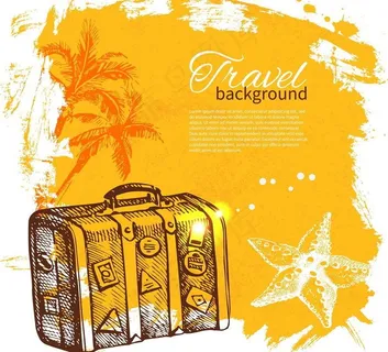 墨迹夏日旅游背景图片