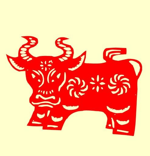 2009新春金牛剪纸矢量图23ai矢量模版下载