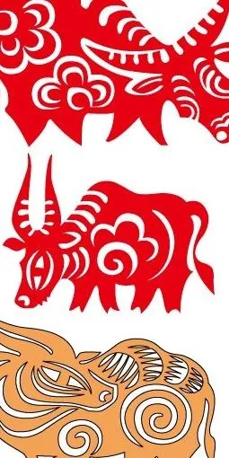 剪纸傲慢的一年eps,ai矢量模版下载