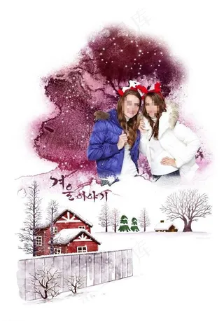 冬季美女素材图片