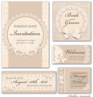 欧式装饰花纹邀请卡矢量素材