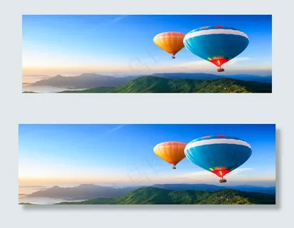 唯美热气球淘宝海报背景　