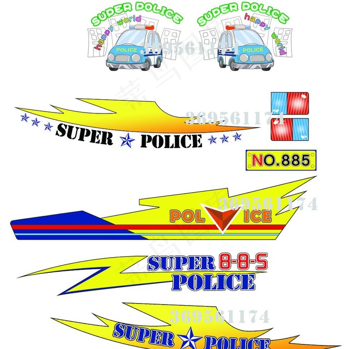 儿童玩具汽车不干胶图片