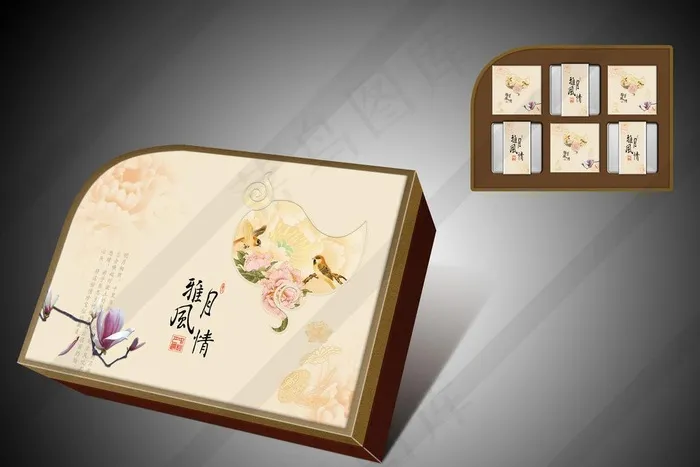 中秋月饼盒 雅月风情图片psd模版下载