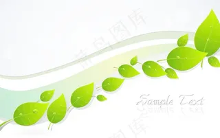 树叶矢量春天背景