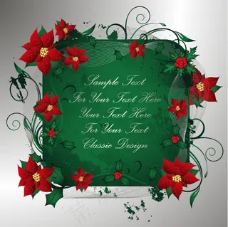 矢量素材鲜艳花朵公告板边框