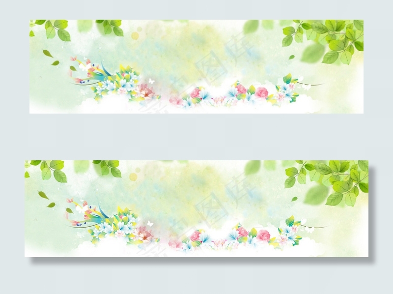 夏日清明节海报 绿色背景素材