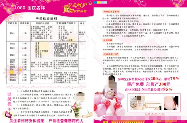 产前检查流程宣传单(191X266)cdr矢量模版下载