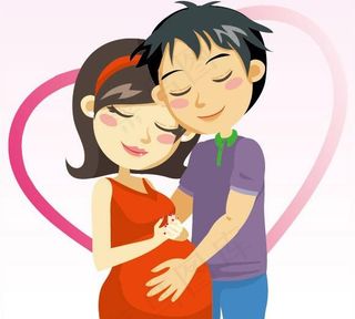 卡通准妈妈矢量素材