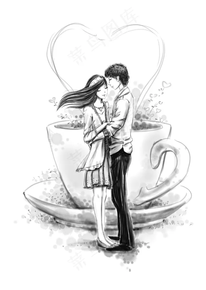 拥抱+咖啡=幸福婚姻(2122X2976(DPI:350))psd模版下载