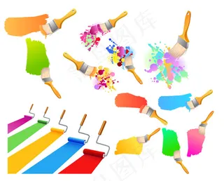多彩涂料矢量素材