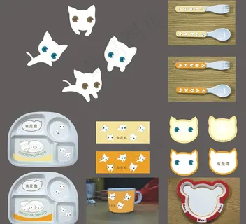 儿童餐厅餐具设计图片