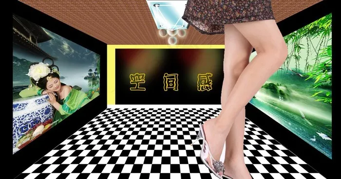 室内空间图片psd模版下载