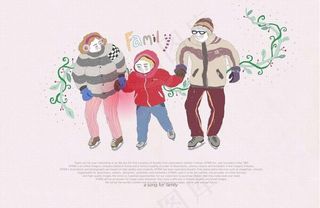 家人冬季出游图片