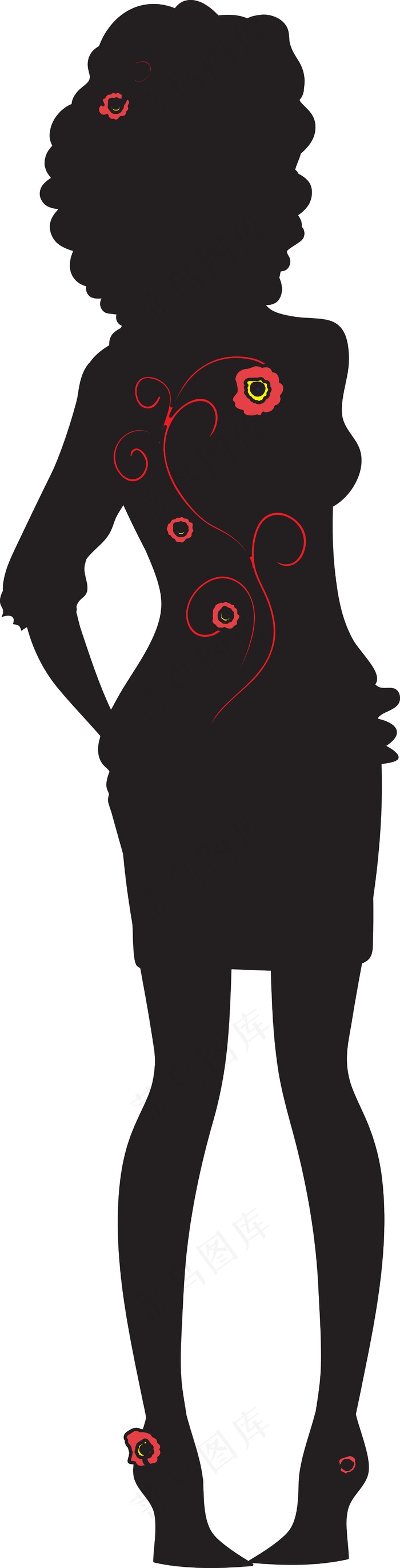 时尚女性剪影矢量