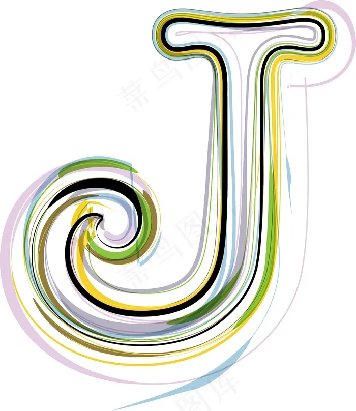 说明有机字体的字母Jeps,ai矢量模版下载