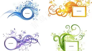 时尚花纹边框矢量素材图片