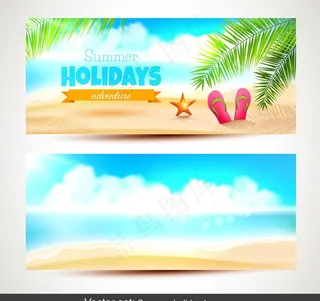 夏日旅游度假卡片横幅图片