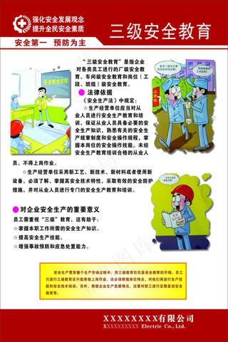 三级安全教育漫画宣传展板