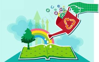 图书浇花背景图片