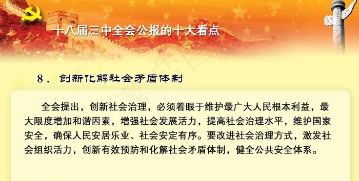 十八届三中全会看点图片psd模版下载