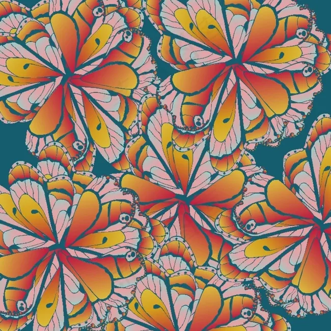 5花瓣花印花绣花图案图片ai矢量模版下载