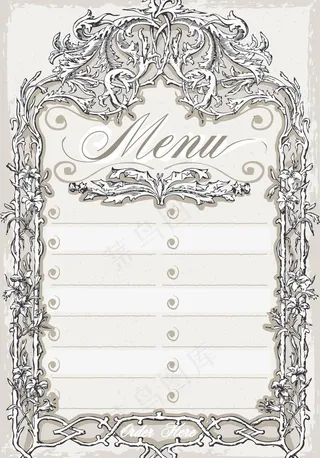 欧式复古菜单图片