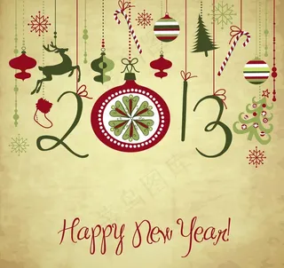 手绘圣诞节浪漫贺卡图片