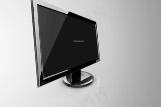 苹果电脑显示器广告智能贴图样机ps...