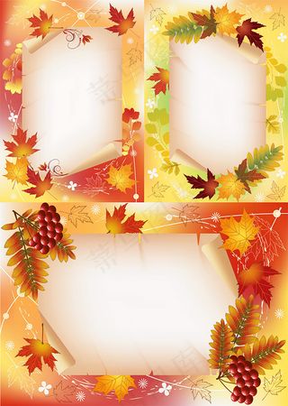 3矢量秋天枫叶背景