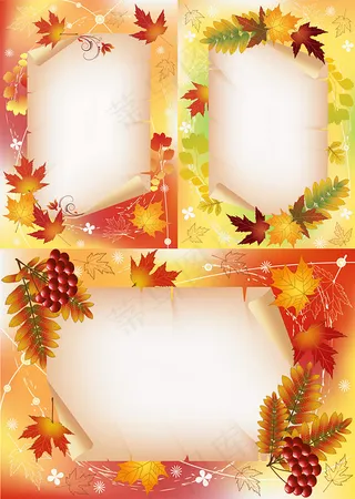 3矢量秋天枫叶背景