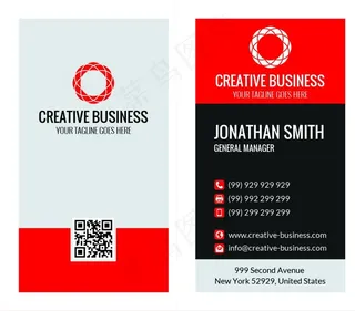 竖式风格名片正面反面PSD源文件