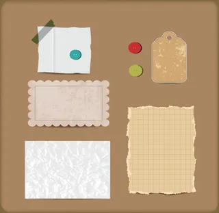 怀旧剪贴薄元素矢量素材-2