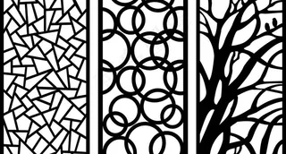 屏风橱窗矢量图图片