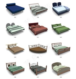 室内床素材模板3dmax