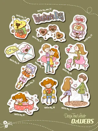 卡通礼品情人节人物psd图