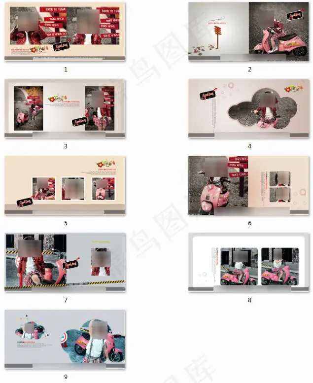 机车宝宝儿童艺术写真模版psd模版下载