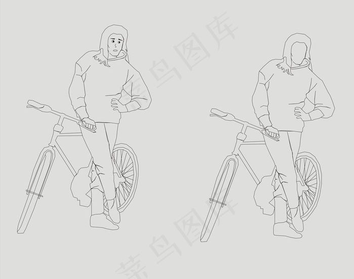 单车 男子图片cdr矢量模版下载