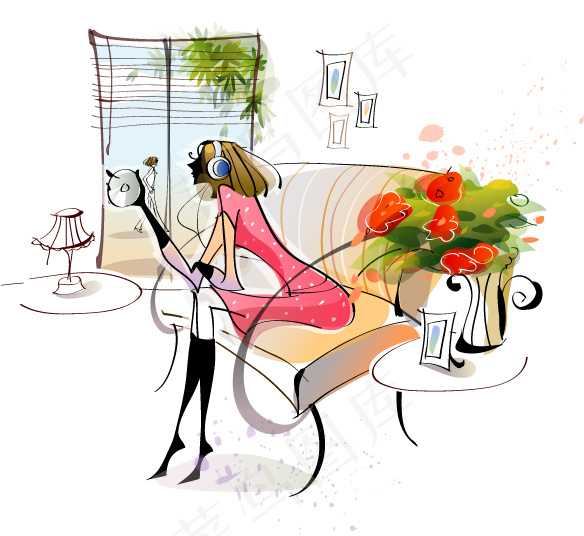 时尚男女 休闲生活 矢量 AI_8...