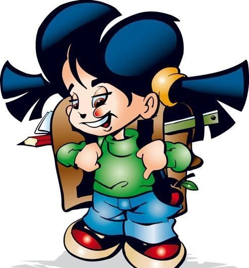 学生卡通人物eps,ai矢量模版下载