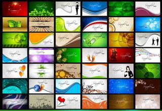 绿色动感线条名片卡片矢量素材