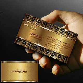 黄金品质 尊贵奢华名片PSD模板下...