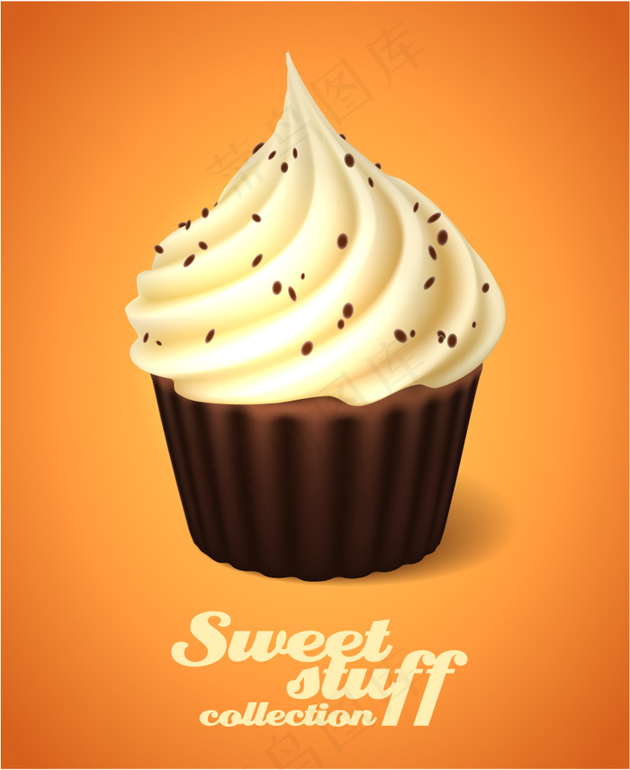 美味的奶油圣代冰淇凌矢量素材