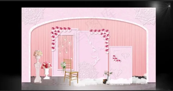 粉色迎宾区留影区 粉色迎宾区留影区