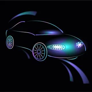 霓虹线条轿车矢量素材