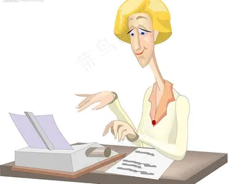 打字的办公室人物图片