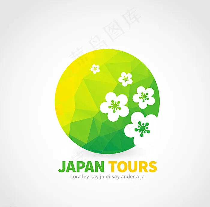 日本樱花标志图片ai矢量模版下载