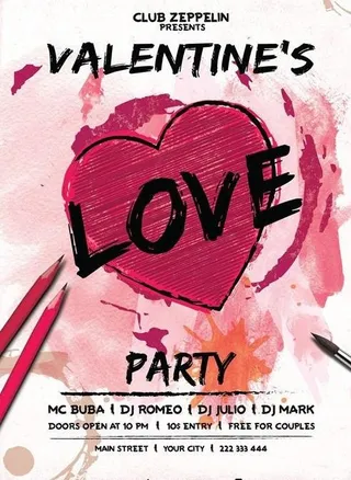 个性情人节宣传海报设计PSD素材